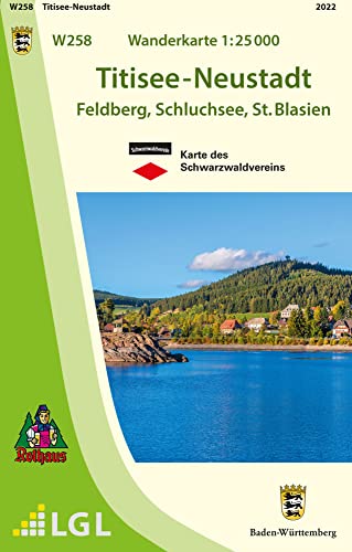 W258 Wanderkarte 1:25 000 Titisee-Neustadt: Feldberg, Schluchsee, St. Blasien von LVA Baden-Wrttemberg