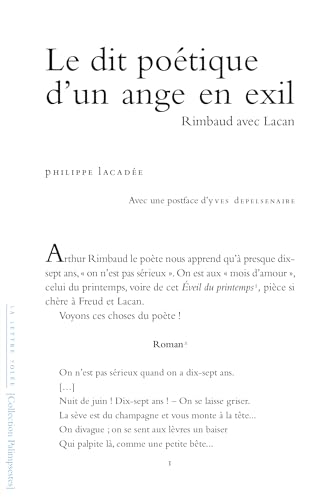 Le dit Poétique d’un ange en exil: Rimbaud avec Lacan von La Lettre Volée