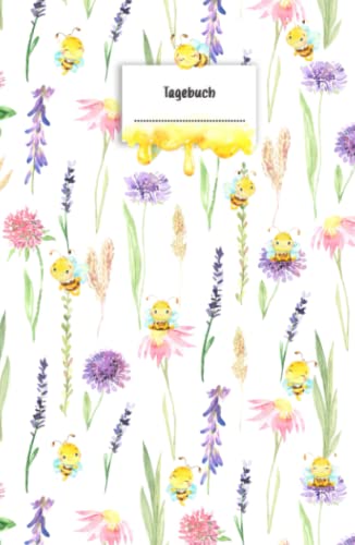 Tagebuch - Die Honigbiene Emma: kleine Bienen mit Wildblumen | liniertes Notizbuch A5, Platz für Skizzen, Zeichnungen und Fotos | Tagebuch für Familien, Kinder und Bienenliebhaber von Barbara Lachner