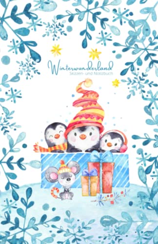 Winterwunderland – Skizzen- und Notizbuch: Pinguine ✨| liniertes Notizbuch A5, Platz für Skizzen, Zeichnungen, Fotos | Tagebuch als Beschäftigung für ... für den Adventskalender (Adventszeit, Band 3) von Barbara Lachner