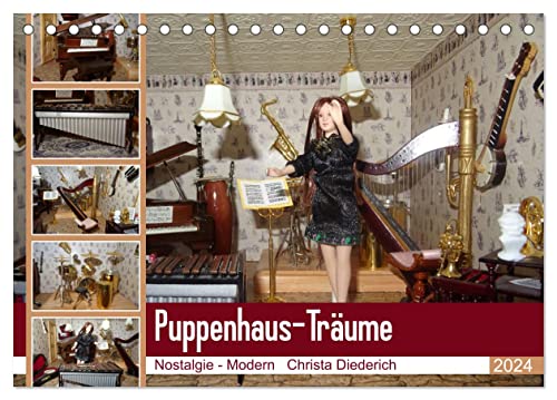 Puppenhaus-Träume (Tischkalender 2024 DIN A5 quer), CALVENDO Monatskalender von CALVENDO