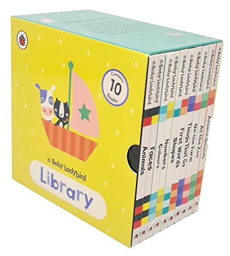 A Baby Ladybird Library 10 Books Collection Set (Animals, Faces, Colours, Numbers, Shapes, First Words, Things That Go, On the Farm, At the Zoo, Animal Sounds)