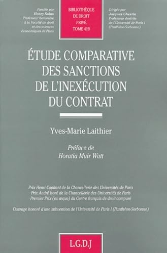 etude comparative des sanctions de l'inexécution du contrat (419) von LGDJ