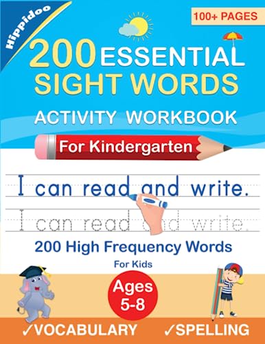 200 Essential Sight Words for Kids Learning to Write and Read: Activity Workbook to Learn, Trace & Practice 200 High Frequency Sight Words von Sujatha Lalgudi