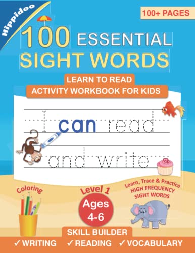 Learn to Read Sight Words: A Preschool, Pre k, kindergarten, 1st grade activity workbook to learn and practice reading, writing sight words for early readers