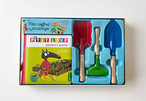 MON COFFRET DE JARDINAGE: Le livre P'tit loup apprend à jardiner avec 1 pelle, 1 râteau, 1 bêche et 2 étiquettes en bois MON COFFRET DE JARDINAGE: Le livre P'tit loup apprend à jardiner avec 1 pelle, 1 râteau, 1 bêche et 2 étiquettes en bois