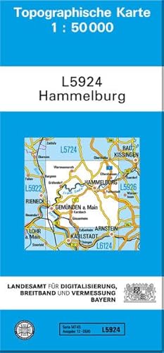 TK50 L5924 Hammelburg: Topographische Karte 1:50000 (TK50 Topographische Karte 1:50000 Bayern)