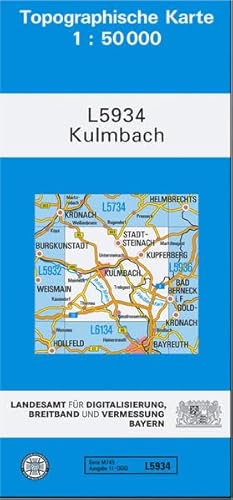 TK50 L5934 Kulmbach: Topographische Karte 1:50000 (TK50 Topographische Karte 1:50000 Bayern)