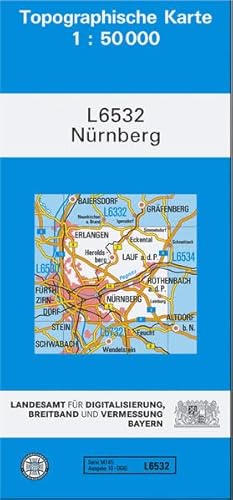TK50 L6532 Nürnberg: Topographische Karte 1:50000 (TK50 Topographische Karte 1:50000 Bayern) von Landesamt für Digitalisierung, Breitband und Vermessung, Bayern