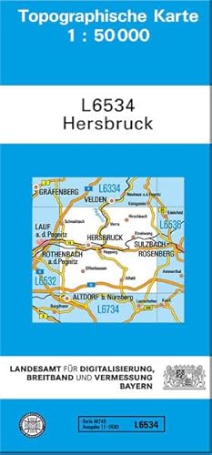 TK50 L6534 Hersbruck: Topographische Karte 1:50000 (TK50 Topographische Karte 1:50000 Bayern)