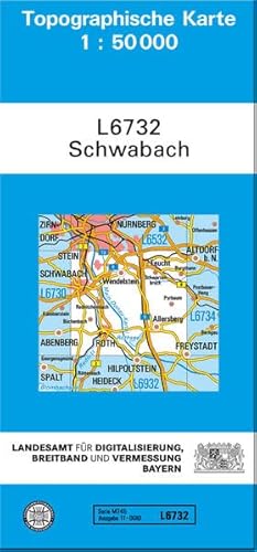 TK50 L6732 Schwabach: Topographische Karte 1:50000 (TK50 Topographische Karte 1:50000 Bayern) von Landesamt für Digitalisierung, Breitband und Vermessung, Bayern