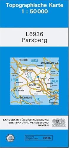 TK50 L6936 Parsberg: Topographische Karte 1:50000 (TK50 Topographische Karte 1:50000 Bayern)
