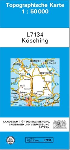 TK50 L7134 Kösching: Topographische Karte 1:50000 (TK50 Topographische Karte 1:50000 Bayern) von Landesamt für Digitalisierung, Breitband und Vermessung, Bayern