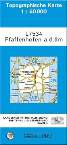 TK50 L7534 Pfaffenhofen a.d.Ilm: Topographische Karte 1:50000 (TK50 Topographische Karte 1:50000 Bayern) von Landesamt für Digitalisierung, Breitband und Vermessung, Bayern