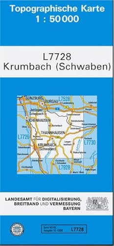 TK50 L7728 Krumbach (Schwaben): Topographische Karte 1:50000 (TK50 Topographische Karte 1:50000 Bayern)