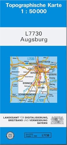 TK50 L7730 Augsburg: Topographische Karte 1:50000 (TK50 Topographische Karte 1:50000 Bayern)
