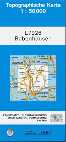 TK50 L7926 Babenhausen: Topographische Karte 1:50000 (TK50 Topographische Karte 1:50000 Bayern)