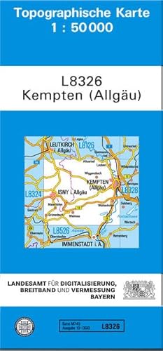 TK50 L8326 Kempten (Allgäu): Topographische Karte 1:50000 (TK50 Topographische Karte 1:50000 Bayern)