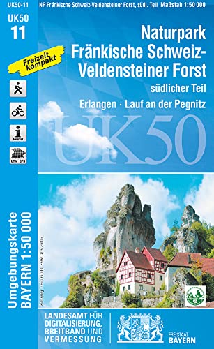 UK50-11 Naturpark Fränkische Schweiz-Veldensteiner Forst, südl.Teil: Erlangen, Lauf an der Pegnitz, Veldenstein, Hersbruck, Ebermannstadt, ... Karte Freizeitkarte Wanderkarte)