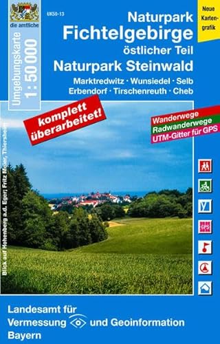 UK50-13 Naturpark Fichtelgebirge, östlicher Teil, Naturpark Steinwald: Marktredwitz, Wunsiedel, Selb, Erbendorf, Tirschenreuth, Cheb ,Kirchenlamitz, ... Karte Freizeitkarte Wanderkarte)