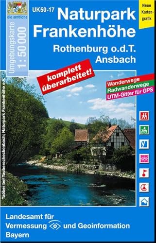 UK50-17 Naturpark Frankenhöhe, Rothenburg o.d.T., Ansbach: Neustadt an der Aisch, Langenzenn, Heilsbronn, Feuchtwangen, Bad Windsheim, Windsbach, ... Karte Freizeitkarte Wanderkarte)