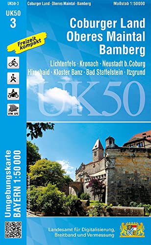 UK50-3 Coburger Land, Oberes Maintal, Bamberg: Lichtenfels, Kronach, Neustadt b.Coburg, Hirschaid, Kloster Banz, Bad Staffelstein, Itzgrund (UK50 ... Karte Freizeitkarte Wanderkarte)