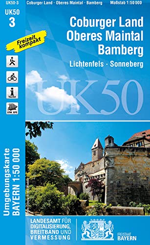 UK50-3 Coburger Land, Oberes Maintal, Bamberg: Lichtenfels, Sonneberg, Baunach, Scheßlitz, Coburg, Weismain, Bad Staffelstein, Burgkunstadt, Seßlach, ... Karte Freizeitkarte Wanderkarte)