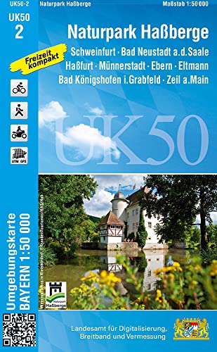 UK50-2 Naturpark Haßberge: Schweinfurt, Bad Neustadt a.d.Saale, Haßfurt, Münnerstadt, Ebern, Eltmannn, Bad Königshofen i.Grabfeld, Zeil a.Main, ... Karte Freizeitkarte Wanderkarte)