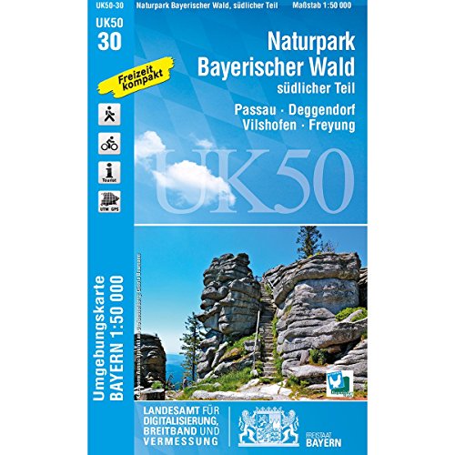 Topographische Karten Bayern, Bl.30, Naturpark Bayerischer Wald Süd: Passau-Freyung, Deggendorf-Vilshofen. Wanderwege, Radwanderwege, UTM-Gitter f. ... Karte Freizeitkarte Wanderkarte)