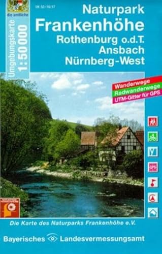 Topographische Sonderkarten Bayern. Sonderblattschnitte auf der Grundlage der amtlichen topographischen Karten, meist grössere Kartenformate mit ... Bayern, Bl.16/17, Naturpark Frankenhöhe