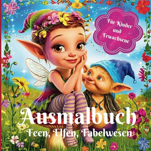 Ausmalbuch Elfen, Feen, Fabelwesen: Das magische Malbuch für Kinder und Erwachsene. 50 wunderschöne Fantasy Motive mit zauberhaften Wesen. von Independently published