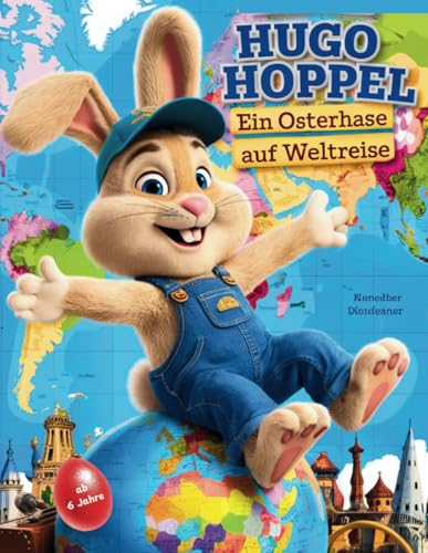 Hugo Hoppel Ein Osterhase auf Weltreise: Ein Ausmal-und Wissensbuch für kleine Weltreisende von Independently published