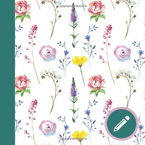 Watercolor Wildflowers Modern Square Sketchbook for Drawing and Doodles (Blank Sketchbook Art Journals, Band 7)