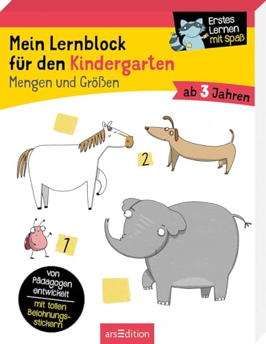 Mein Lernblock für den Kindergarten – Mengen und Größen: Übungen und Rätsel als Vorbereitung auf die Vorschule. Von Pädagogen entwickelt – mit tollen Belohnungsstickern – ab 3 Jahren Mein Lernblock für den Kindergarten – Mengen und Größen: Übungen und Rätsel als Vorbereitung auf die Vorschule. Von Pädagogen entwickelt – mit tollen Belohnungsstickern – ab 3 Jahren