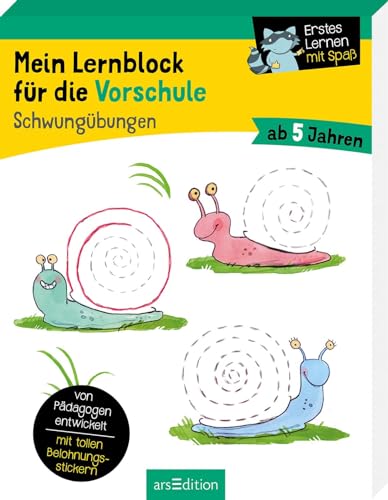 Mein Lernblock für die Vorschule – Schwungübungen: Übungen und Rätsel für Kindergarten- und Vorschulkinder. Von Pädagogen entwickelt – mit tollen Belohnungsstickern – ab 5 Jahren