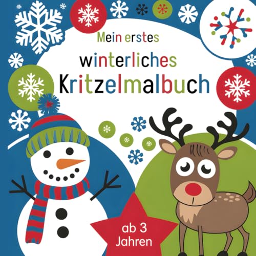 Winter-Kritzelmalbuch ab 3 Jahren mit 50 winterlichen Ausmalbildern von Independently published