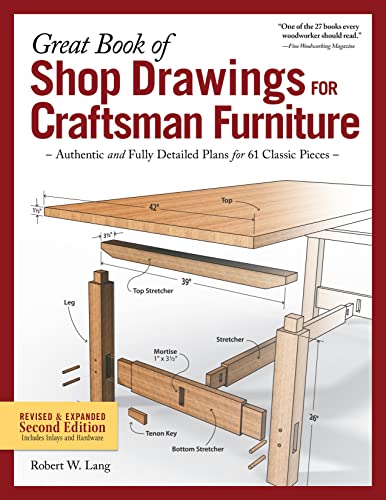 Great Book of Shop Drawings for Craftsman Furniture, Revised & Expanded Second Edition: Authentic and Fully Detailed Plans for 61 Classic Pieces von Fox Chapel Publishing