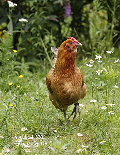 Notizbuch XXL Huhn im Garten: Format Letter (ca. A4), liniert auf weissem Papier, 100 Seiten von CREATESPACE
