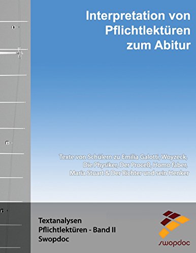 Interpretation von Pflichtlektüren zum Abitur: Schülerwerke zu Emilia Galotti, Woyzeck, Die Physiker, Der Richter und sein Henker, Der Proceß, Homo faber, Maria Stuart