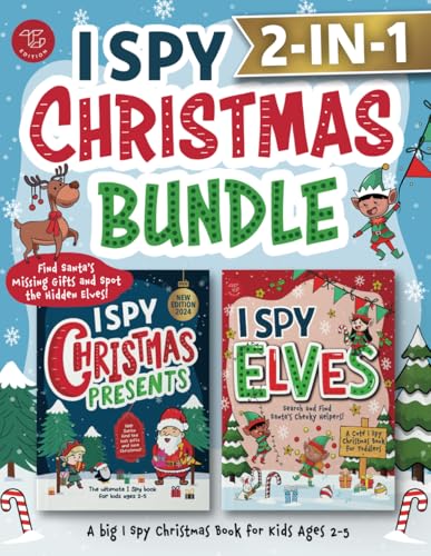 I Spy 2-in-1 Christmas Bundle: Find Santa’s Missing Gifts and Spot the Hidden Elves! A Big I Spy Christmas Book for Kids Ages 2-5 (I Spy Books for Toddlers, Band 23) von TG Edition