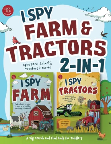 I Spy 2-in-1 Farm & Tractors: Spot Farm Animals, Tractors & More! A Big Search and Find Book for Toddlers (I Spy 2-in-1 Books for Toddlers, Band 2) von TG Edition