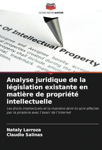 Analyse juridique de la législation existante en matière de propriété intellectuelle: Les droits intellectuels et la manière dont ils sont affectés par la piraterie avec l'essor de l'internet von Editions Notre Savoir