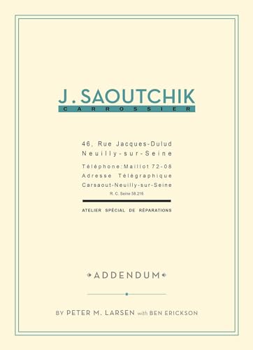 J. Saoutchik Carrossier, Volume 1: Addendum J. Saoutchik Carrossier, Volume 1: Addendum