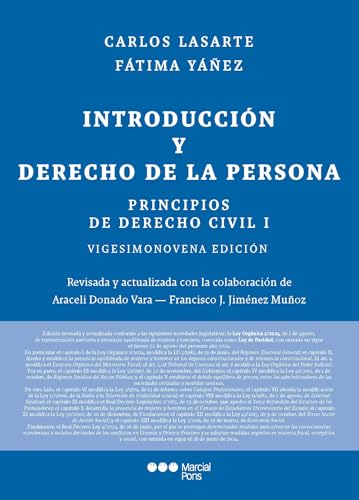 Principios de Derecho Civil: Tomo I. Introducción y derecho de la persona 29.ª ed. (Manuales Universitarios) von Marcial Pons Ediciones Jurídicas y Sociales, S.A.
