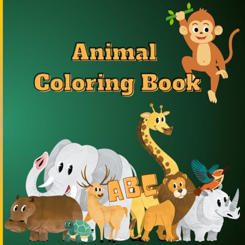 Animal Colouring Book for Kids: Coloring Pages with Animals and Alphabets for Preschool Children Age 3-5