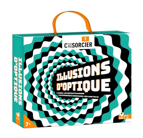 C'est pas sorcier Les Illusions d'optique - coffret avec accessoires: Coffret avec 1 livre, 20 cartes d'illusions, 8 accessoires à construire, des lunettes 3D von DEUX COQS D OR