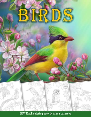 Birds Coloring book. Grayscale: Coloring Book for Adults (Fantasy adult coloring books) von Independently published