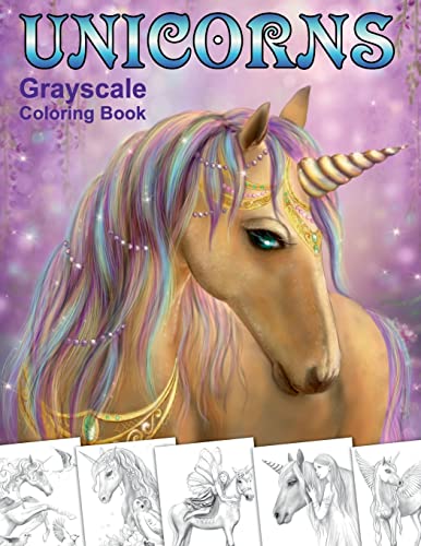 Unicorns. Grayscale Coloring Book: Coloring Book for Adults (Fantasy adult coloring books, Band 4) von CreateSpace Independent Publishing Platform