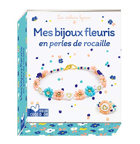 Mes bijoux fleuris en perles de rocaille - mini coffret avec accessoires: Avec 160 perles de rocaille, 9 perles dorées, 5 perles coeur, du fil de ... élastique, 1 fermoir et 2 perles à écraser von DEUX COQS D OR
