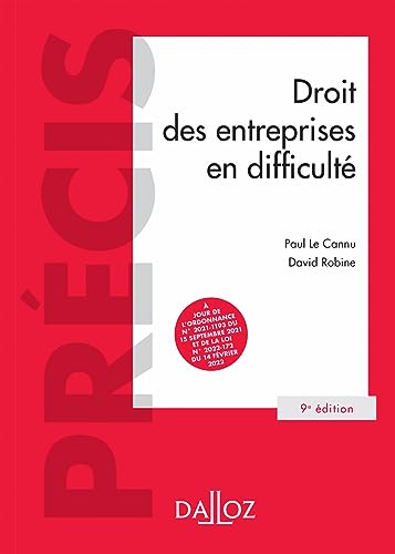 Droit des entreprises en difficulté. 9e éd.